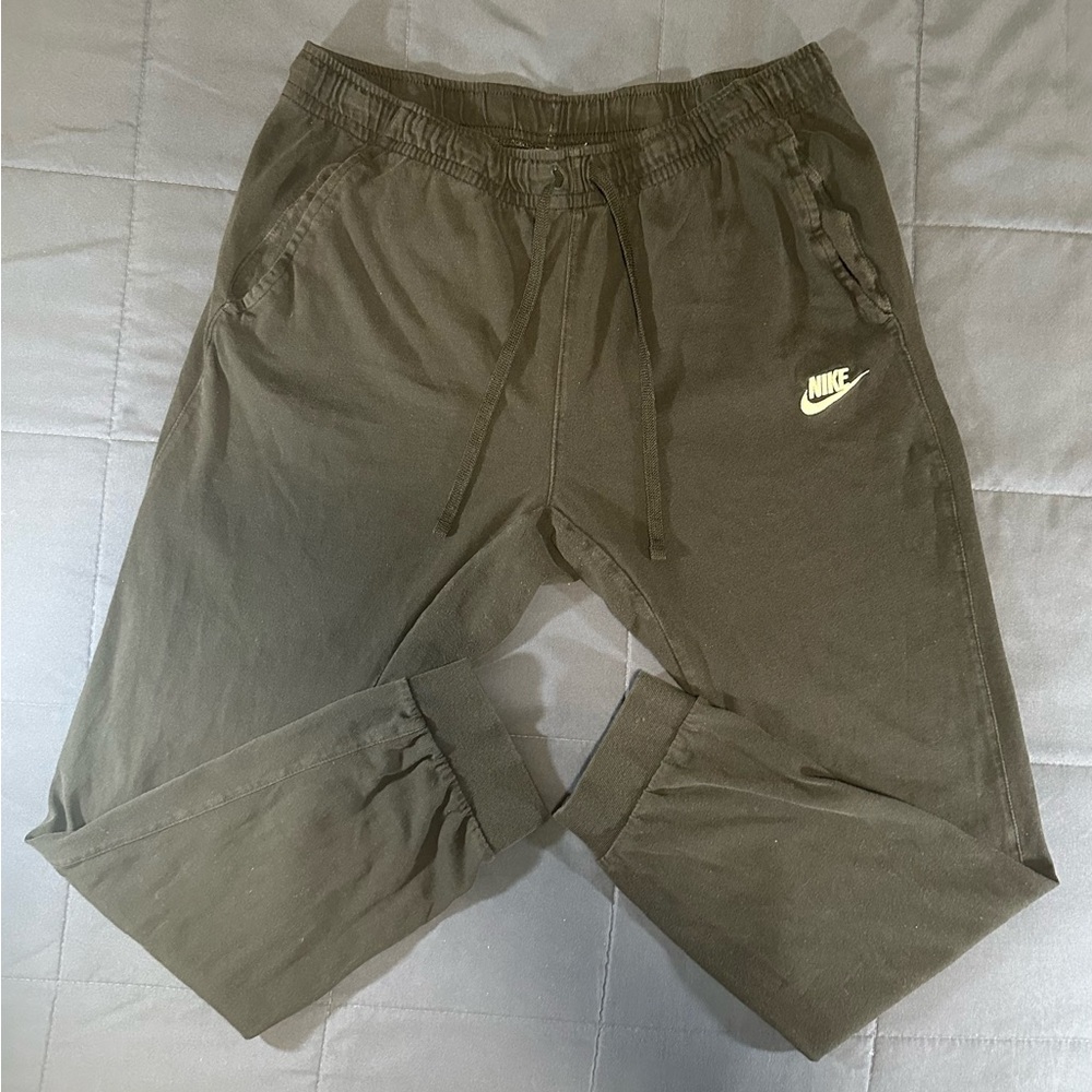 Nike Sportswear Fleece Joggers Mens L Black Sweatpants Tapered Swoosh 804461-010